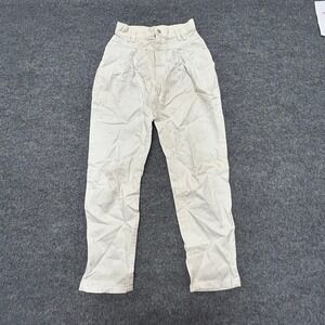 Lee Jeans Womens Size 12 Reg White Pleated High Waist Tapered Cotton Made in USA
